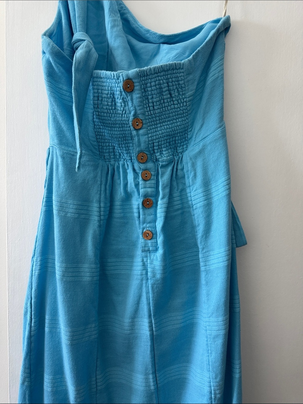 Free People Aqua One-Shoulder Draped Maxi Dress - Picture 2 of 3